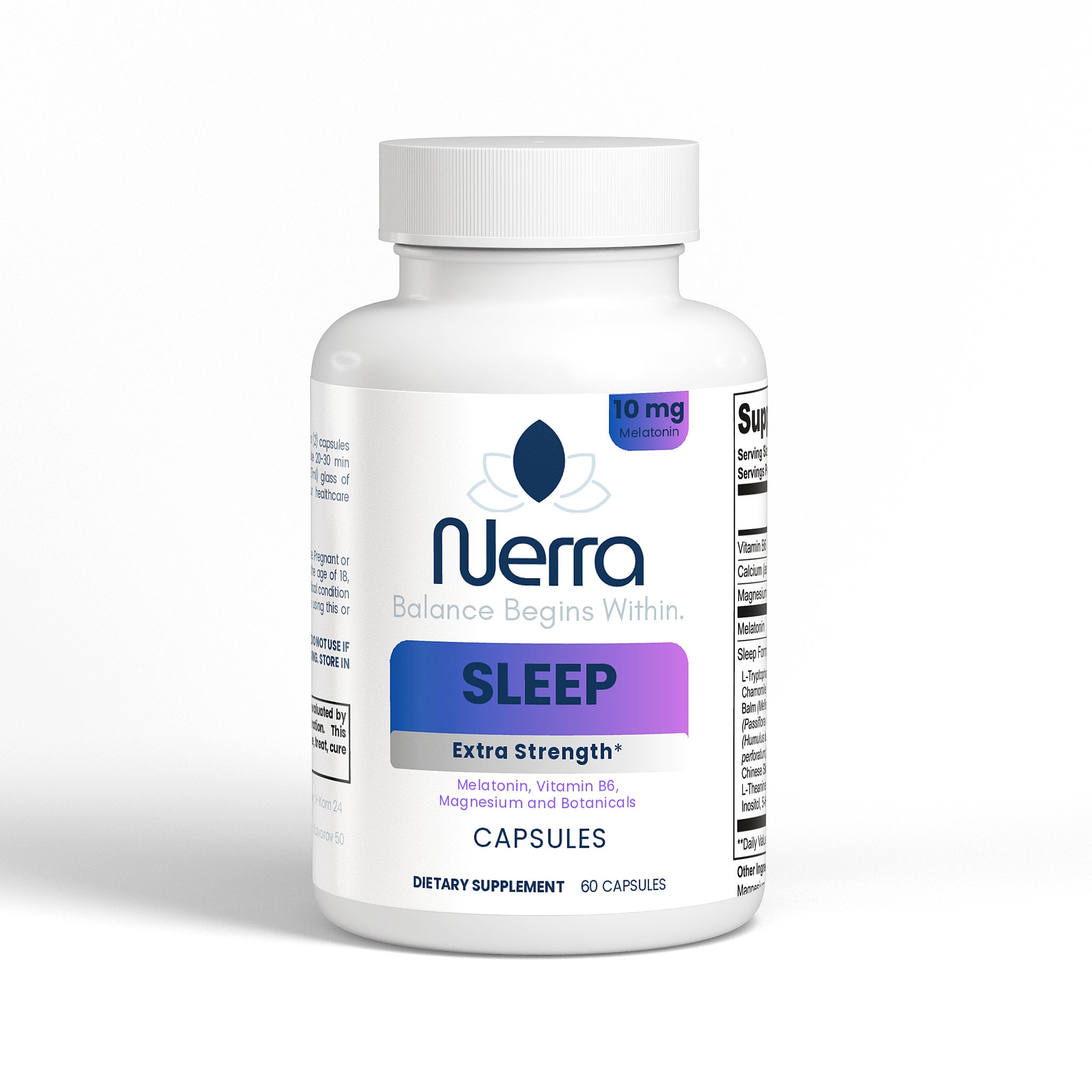 Nerra Sleep Extra Strength supplement bottle on a white background